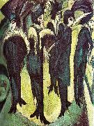 Ernst Ludwig Kirchner fem kvinnor pa gatan oil painting